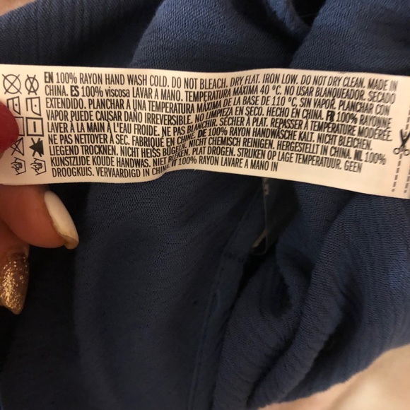 NEW Blue Forever 21 Woven Crop Top - Picture 4 of 4